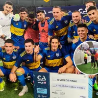 VIDEO Marcos Rojo le regaló el cheque de la Copa Argentina a un hincha de Boca