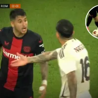 La patada de Leandro Paredes a Exequiel Palacios que desató el cruce entre los campeones del mundo en la Europa League