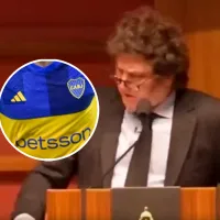 VIDEO  La reacción de Javier Milei al ver una camiseta de Boca en pleno discurso en Estados Unidos