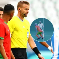 La imagen del VAR que anuló el gol del empate de Argentina contra Marruecos en los Juegos Olímpicos