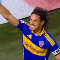 Edinson Cavani rompió la mala racha con un gol para que Boca dé vuelta el partido contra Godoy Cruz