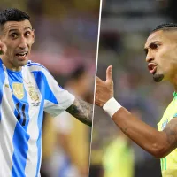 La reacción de Ángel Di María ante los comentarios Raphina sobre Argentina y Brasil