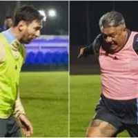 La foto del Chiqui Tapia encarando a Messi que se hizo viral y volvió loco a los hinchas: “Tirando los prohibidos”