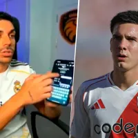 La conversación privada entre Mastantuono y un youtuber español que enfureció a los hinchas de River