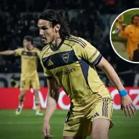 No se vio en TV: los picantes gestos de Edinson Cavani a un hincha tras el triunfo de Boca ante Independiente Rivadavia