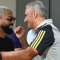 Gabigol retorna ao Ninho do Urubu e é recebido com abraço por Tite; veja