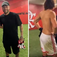 Neymar entra no vestiário do Flamengo e é tietado para contratação, mas se esquiva