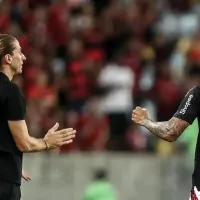 Atitude de Filipe Luís com Pedro viraliza durante Flamengo x Atlético-MG