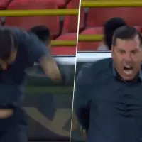 Así fue el furioso festejo de Juan Cruz Real por gol del Tolima que se hizo viral