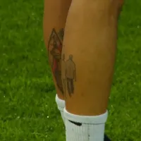 Quintero presumió su tatuaje de River en su debut con Racing
