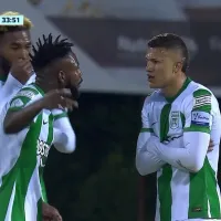 Jugadores de Atlético Nacional se pelearon por el gol de Águilas Doradas