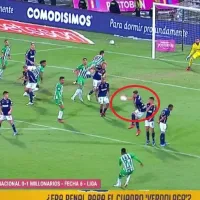 El penal que reclamaron en Atlético Nacional ante Millonarios y que el juez negó