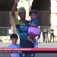 Así celebró Daniel Martínez el subcampeonato del Giro de Italia