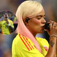 El guiño de Karol G a Daniel Muñoz mientras entonaba el himno de Colombia en la final