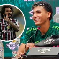 Quedó tieso de los nervios: Marcelo invadió la presentación de Gabriel Fuentes en Fluminense