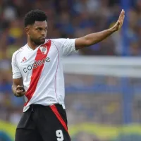 El \&#039;fotón\&#039; de Miguel Ángel Borja en La Bombonera tras la victoria de River Plate