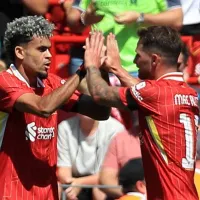 Mac Allister alentó a Luis Díaz en la previa del partido de Liverpool en la Champions League