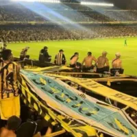 Rosario Central and PeƱarol fans clash prior to Copa Libertadores match