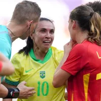 Video: Brazilian star Marta sent off for brutal head kick, breaks down in tears at Paris 2024