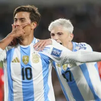 Alejandro Garnacho's emotional reaction to assisting Paulo Dybala in Argentina's win vs Chile