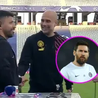 Guardiola \'chicaneó\' a Kun Agüero por la llegada de Messi a Inter Miami