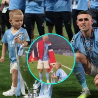VIDEO: hijo de Phil Foden hace reír a todos al confundir a Haaland con una mujer
