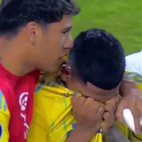 Joao Grimaldo terminó destrozado en el pitazo final