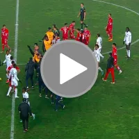 Choque entre Ñublense y LDU termina en pelea