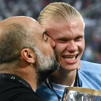 La reacción de Julián Álvarez al beso de reconciliación de Guardiola a Haaland