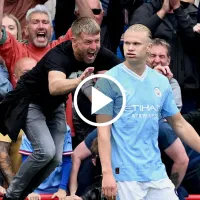 Hincha se colgó del cuello de Haaland y su reacción asombró a todos