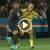 Duro debut de Mbappé en Champions: recibió codazo y ni el VAR lo advirtió (VIDEO)