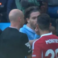 Así fue el cruce entre Montiel y Grealish tras el final de partido