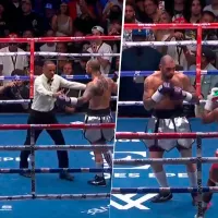 ¡Insólito! El árbitro de la pelea de Floyd Mayweather y John Gotti III dejó el combate en el segundo round