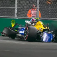 ¡Destrozó el coche! El fuerte accidente de Colapinto en la qualy del GP de Las Vegas