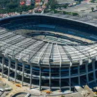 Se filtraron imágenes de los trabajos en el campo de juego del Estadio Azteca