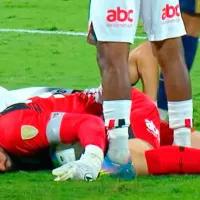 Brutal imagen: arquero Rafael cayó con la cabeza al suelo y quedó inconsciente en Alianza Lima vs. Sao Paulo