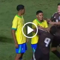 Mateo Levy recibió un golpe en el rostro y protagonizó una bronca contra Brasil Sub 20