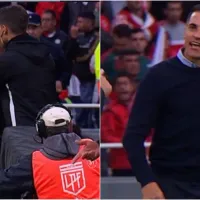 Fuerte cruce de Demichelis con Farré en pleno partido