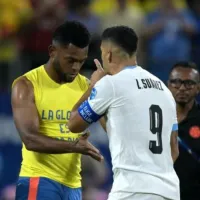 Así fue el cruce de Miguel Borja con Luis Suárez tras la clasificación de Colombia a la final de la Copa América 2024