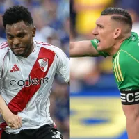 La recriminación de Franco Armani a Miguel Borja en medio del festejo de River en La Bombonera