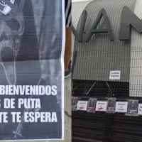 Clima muy caliente: los carteles amenazantes contra River que pegaron hinchas de Atlético Mineiro en las calles de Brasil