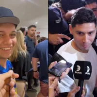 Inédito: un hincha de Boca fue a recibir a Gonzalo Montiel a Ezeiza
