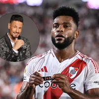 En la previa del superclásico, Miguel Borja le hizo un regalo al cantante Rodrigo Tapari