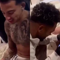 Se hizo viral: el video de Miguel Borja tatuando a Kevin Castaño en la pierna
