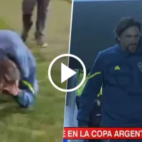 El desahogo de Diego Martínez en su camino al vestuario tras la victoria de Boca