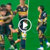 No se vio en TV: el gesto de Paredes a Barinaga después del primer gol de Boca