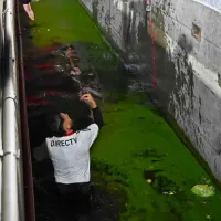 Hincha de Estudiantes cae a la fosa del estadio luego de ser golpeado