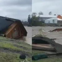 Lluvias: Increíble video muestra como una vivienda es arrastrada por río Chillán