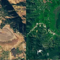 Nasa publica impresionantes imágenes de laguna Aculeo tras las lluvias