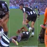 Viral: Jugador de Botafogo lesionado es tironeado por un compañero y el arquero rival por hacer tiempo